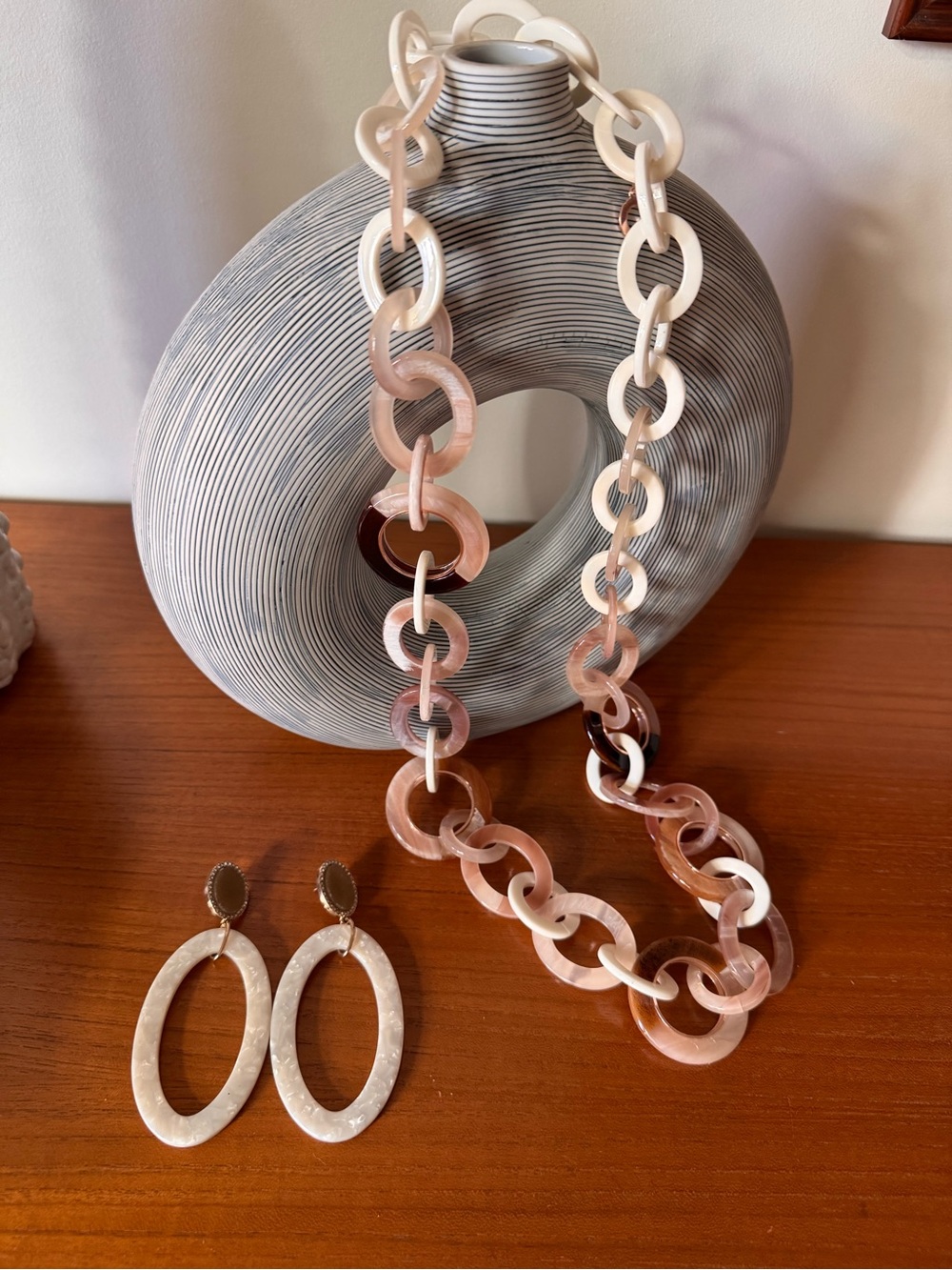 Rush by Denis & Charles Resin Link Statement Necklace and Earrings Set
